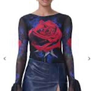 Elegant Floral Long Sleeve Bodysuit